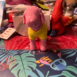 Victoria Secret PINK Dog Stuffed Plush Animal Pink Polka Dots Yellow Shirt 2009